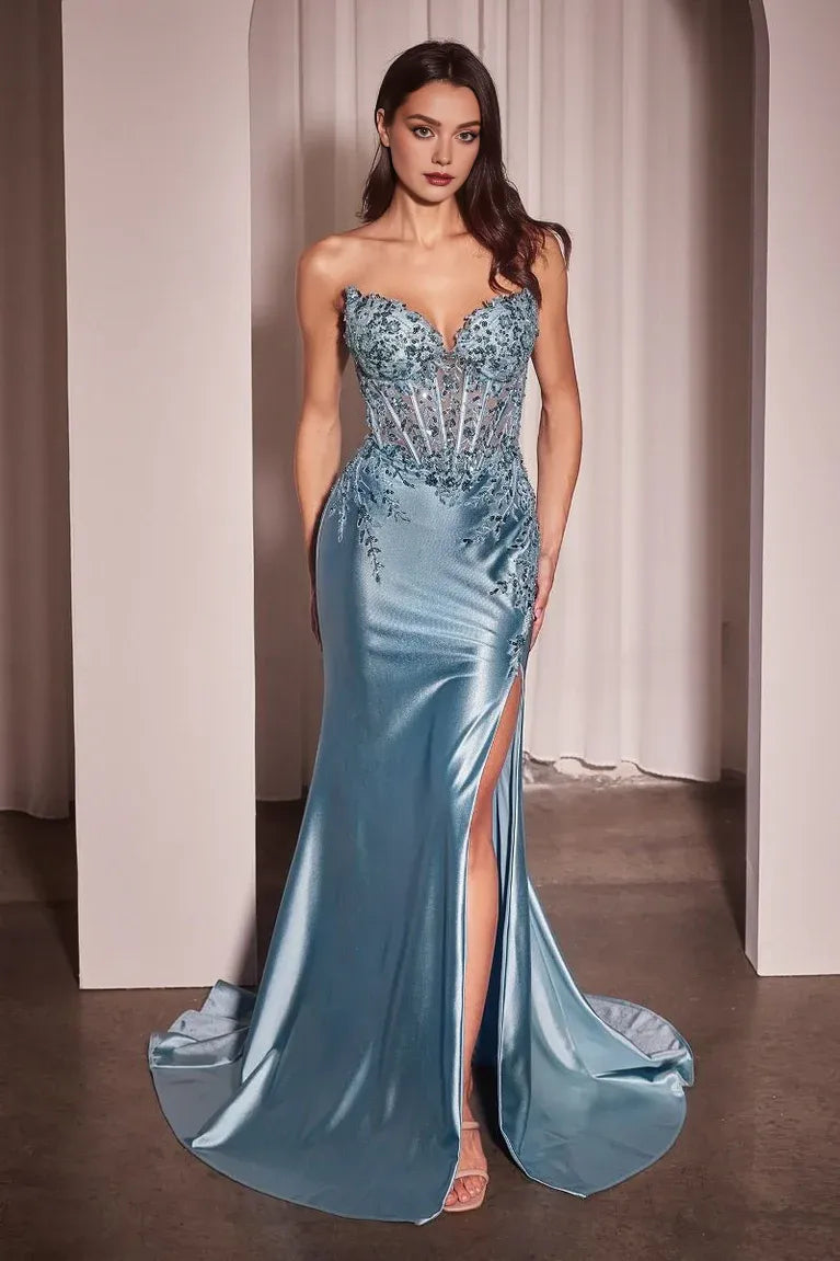 Weitese Dress Emerald Green Evening Gown: Mermaid Style With Beaded Details And High Slit Prom Dress